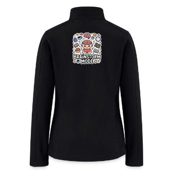 Brainstorm Mode Cartoon- Overthinking Design - Women’s Soft Shell Jacket - black - Back