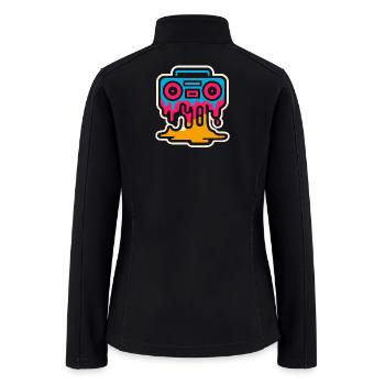 Retro Melting Boombox Drip 80s Music Aesthetic - Women’s Soft Shell Jacket - black - Back