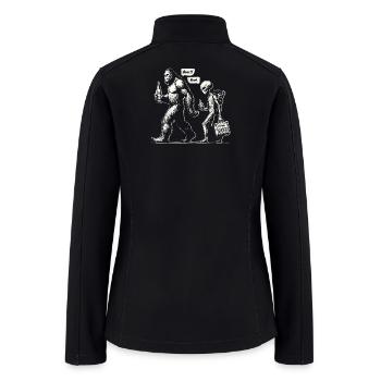 Cryptid Nightcap: Bigfoot & Alien Bond - Women’s Soft Shell Jacket - black - Back