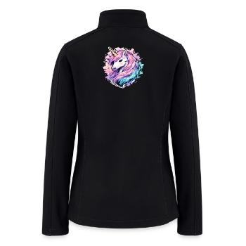 Pastel Unicorn Watercolor Burst - Women’s Soft Shell Jacket - black - Back
