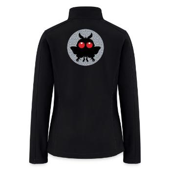 Full Moon Of Doom Cute Mothman Cryptid - Women’s Soft Shell Jacket - black - Back