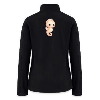 Chibi Coral Seahorse  - Women’s Soft Shell Jacket - black - Back