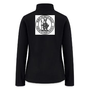 Rabbit Rebel: Dilly Daily vs Fascists - Women’s Soft Shell Jacket - black - Back
