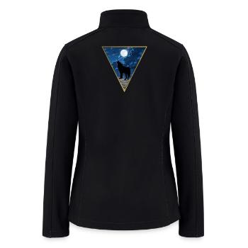 Howling Wolf Moon Geometric Triangle - Women’s Soft Shell Jacket - black - Back