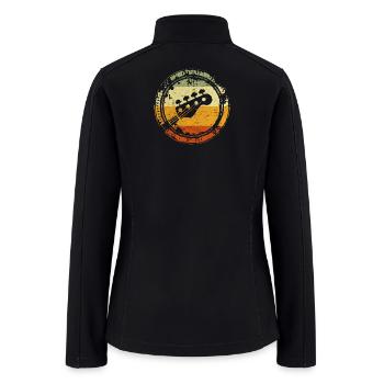 Retro Stamp Guitar Headstock - Women’s Soft Shell Jacket - black - Back