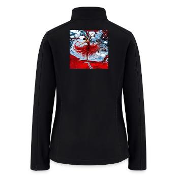Crimson Dancer Over Marble Swirl - Women’s Soft Shell Jacket - black - Back