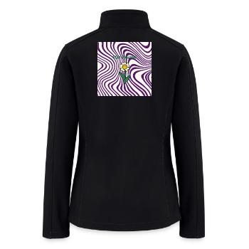 Stay Positive Daisy on Psychedelic Waves - Women’s Soft Shell Jacket - black - Back