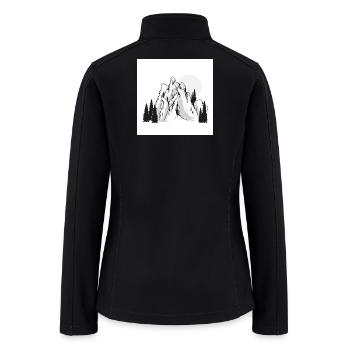 Minimalist Mountain Peaks Pine Forest - Women’s Soft Shell Jacket - black - Back