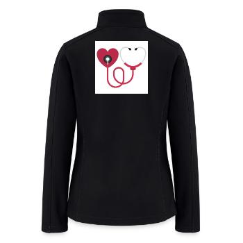 Cute Stethoscope Nurse Life Heart - Women’s Soft Shell Jacket - black - Back