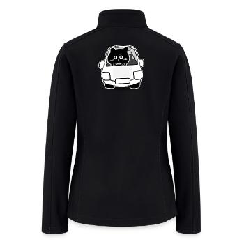 Chubby Black Cat Expressions - driver cat - Women’s Soft Shell Jacket - black - Back