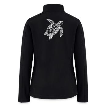 Floral Sea Turtle Hibiscus Ocean Nature - Women’s Soft Shell Jacket - black - Back