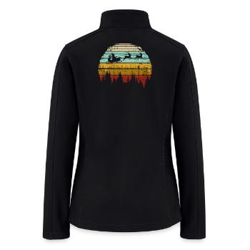 Retro Sleigh Sunset in Pines - Women’s Soft Shell Jacket - black - Back