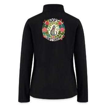 Adopt Don't Shop Cat Garden Floral - Women’s Soft Shell Jacket - black - Back