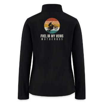 Fuel In My Veins Retro Motocross - Women’s Soft Shell Jacket - black - Back