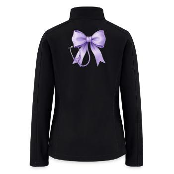Purple Medical Bow Stethoscope - Women’s Soft Shell Jacket - black - Back