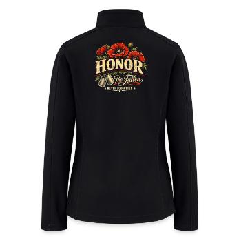 Honor The Fallen Poppy Memorial - Women’s Soft Shell Jacket - black - Back