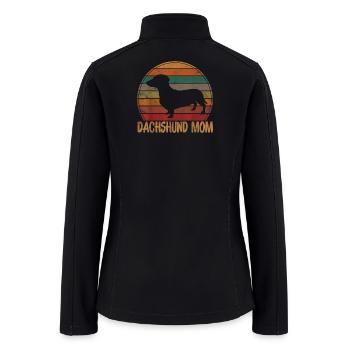Dachshund Mom Retro Rainbow - Women’s Soft Shell Jacket - black - Back