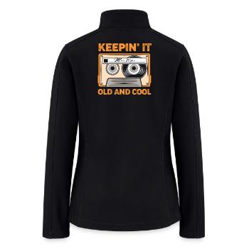Vintage 90s Cassette - Women’s Soft Shell Jacket - black - Back