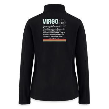 Funny Virgo Dictionary Definition - Women’s Soft Shell Jacket - black - Back