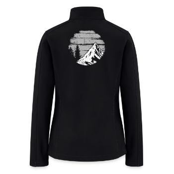 Snowy Peak Mountain Silhouette - Women’s Soft Shell Jacket - black - Back