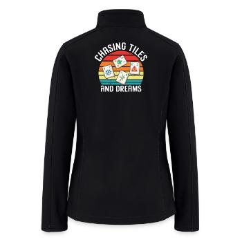 Retro Mahjong Gamer - Women’s Soft Shell Jacket - black - Back