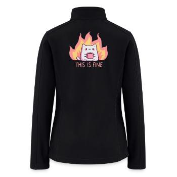 Cat, This Is Fine - Women’s Soft Shell Jacket - black - Back