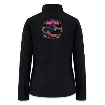 Neon Alpine Hypercar at Sunset - Women’s Soft Shell Jacket - black - Back
