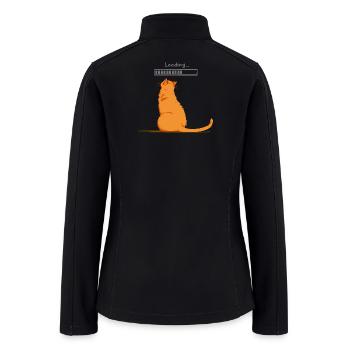Orange Cat Waiting Loading Bar - Women’s Soft Shell Jacket - black - Back
