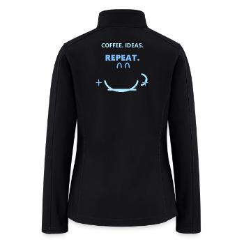 Coffee Ideas Repeat Icon Tee - Women’s Soft Shell Jacket - black - Back