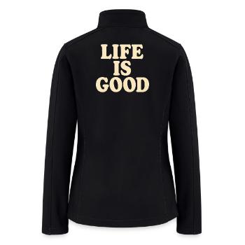 Positive Vibes Minimalist Retro Quote - Women’s Soft Shell Jacket - black - Back