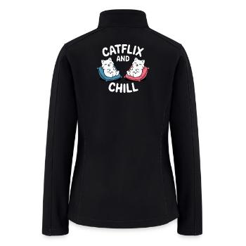 catflix and chill - Women’s Soft Shell Jacket - black - Back