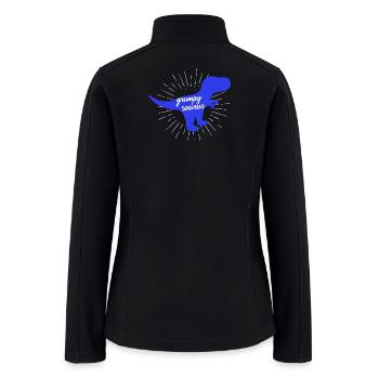 Grumpysaurus Funny Blue T-Rex Dinosaur - Women’s Soft Shell Jacket - black - Back