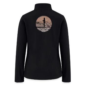 Sunset Paddleboard Silhouette - Women’s Soft Shell Jacket - black - Back