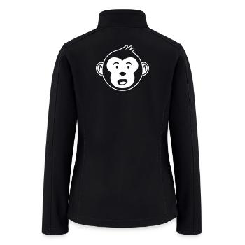 Monkey – Surprised Face - Women’s Soft Shell Jacket - black - Back