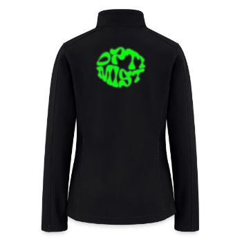 Fiery Green Abstract Optimist Design - Women’s Soft Shell Jacket - black - Back