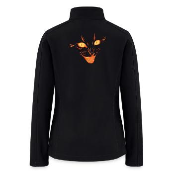 Fiery Cat Face Halloween Cat - Women’s Soft Shell Jacket - black - Back