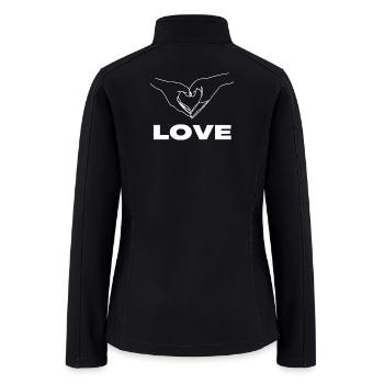 Heart Hands Line Art - Women’s Soft Shell Jacket - black - Back