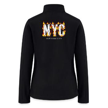 Flaming NYC Letters - Women’s Soft Shell Jacket - black - Back