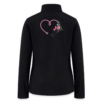Floral Stethoscope - Women’s Soft Shell Jacket - black - Back