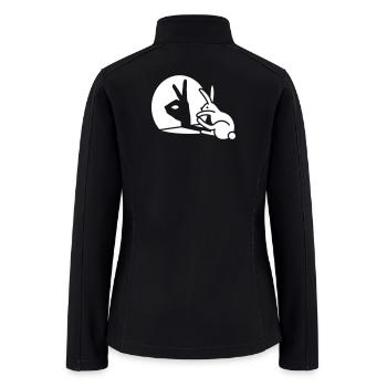 Funny Rabbit hand shadow puppet bunny hare pop art - Women’s Soft Shell Jacket - black - Back