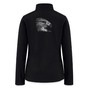 Monochrome Eagle Head Line Art - Women’s Soft Shell Jacket - black - Back