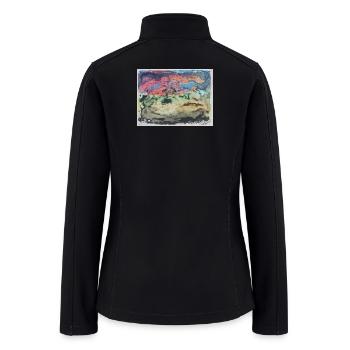 Monoprint Landscape - Women’s Soft Shell Jacket - black - Back