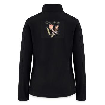 Spring Into Joy Tulip Butterfly - Women’s Soft Shell Jacket - black - Back