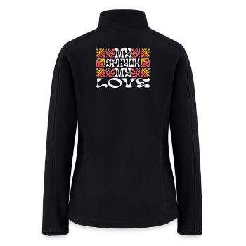 Sphynx Cat Love Groovy Retro  - Women’s Soft Shell Jacket - black - Back