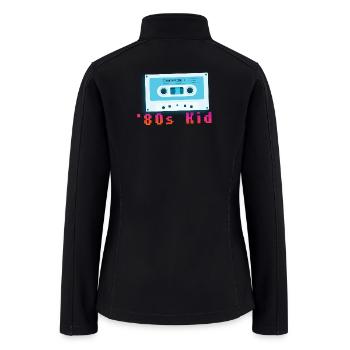 80s Kid Retro Cassette Design  - Women’s Soft Shell Jacket - black - Back
