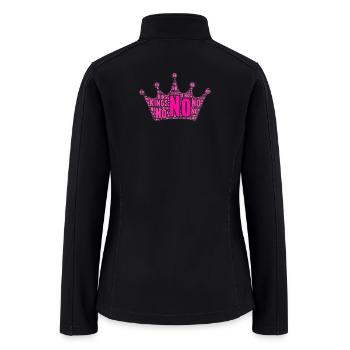 No Kings protest - PINK crown formed w/ letters - Women’s Soft Shell Jacket - black - Back
