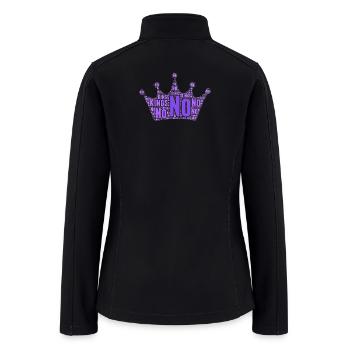 No Kings protest - PURPLE crown formed w/ letters - Women’s Soft Shell Jacket - black - Back