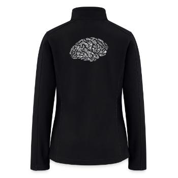 Brain Think Word Art Typography Illustration - Women’s Soft Shell Jacket - black - Back