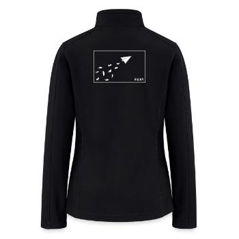 AWAY – minimalist paper plane - Women’s Soft Shell Jacket - black - Back