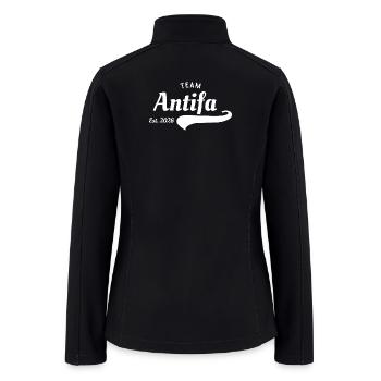 Team Antifa Est. 2026: Monochrome Logo Design - Women’s Soft Shell Jacket - black - Back